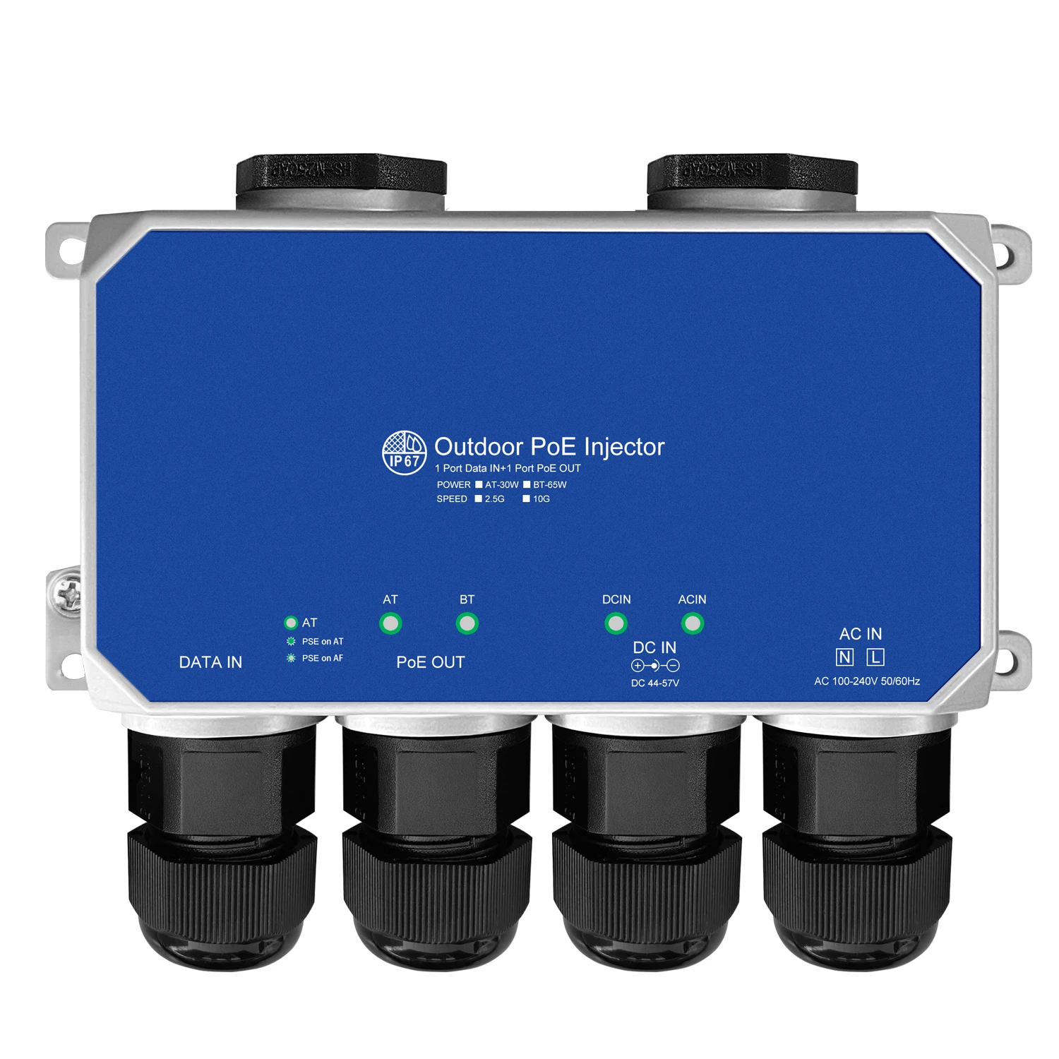 

AC+DC input outdoor waterproof POE injector single port 10/100/1000Mbps