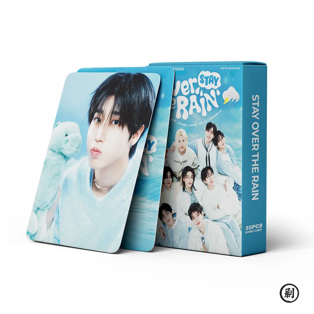 55Pcs/Set Kpop Idol SK Cards Photocard New Album 5Th FanClub Stay Over The Rain Postcard Fans Collection Gift