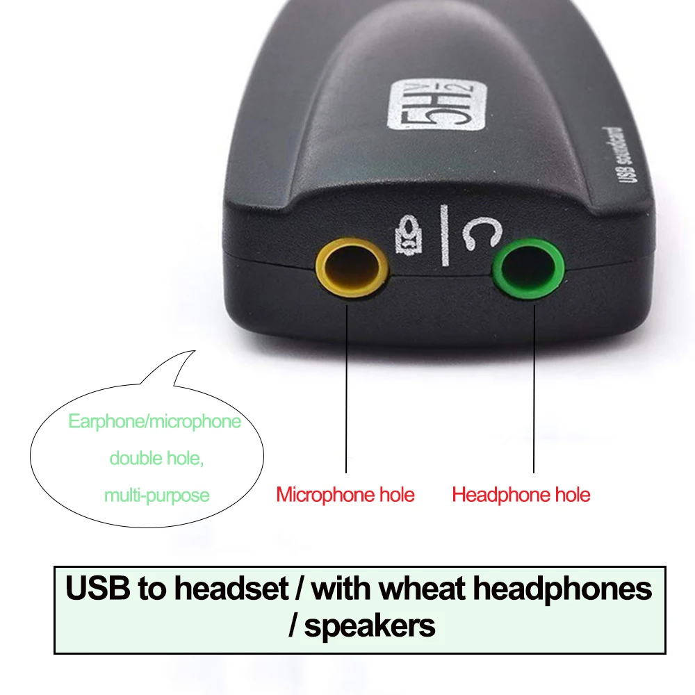 Внешняя звуковая карта USB 7,1 с кабельным адаптером 5HV2 USB к разъему 3,5 мм 3D CH звуковая аудиокарта микрофон для ноутбука PS4