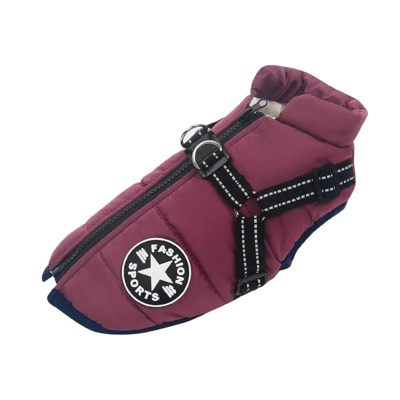 Wasserdichte warme Hundejacke Weste Winter Hundekleidung mit Geschirr Französisch-Bulldogge Mantel Haustierkostüm für kleine große Hunde Chihuahua