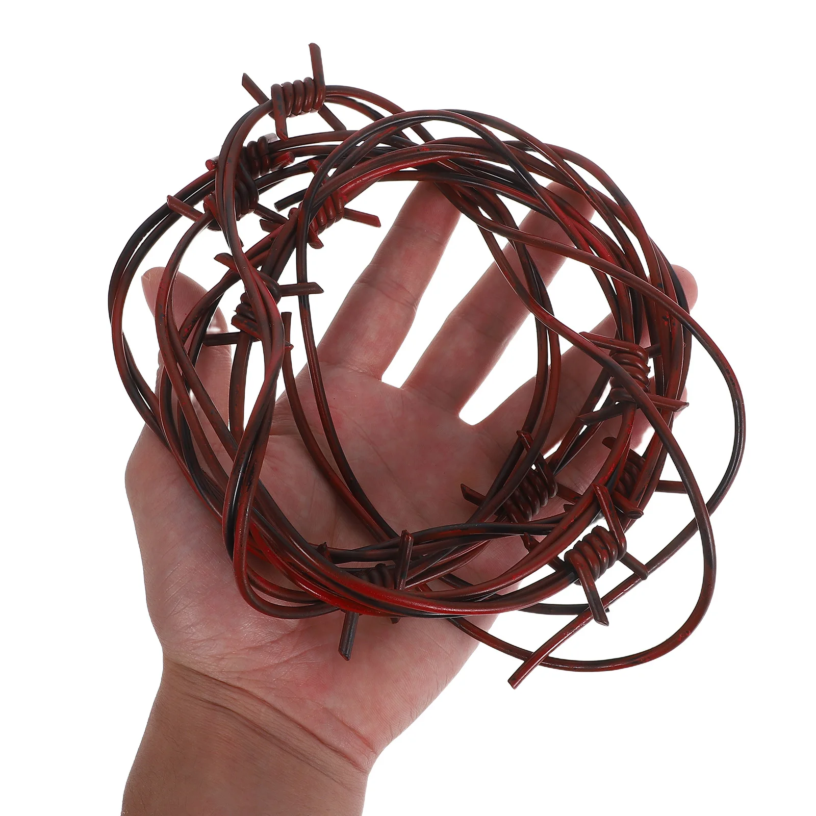 

2pcs Fake Barbed Wire Halloween Scene Barbed Wire Decoration 2.5m Realistic Layout Prop For Haunted House Costume Party Prank