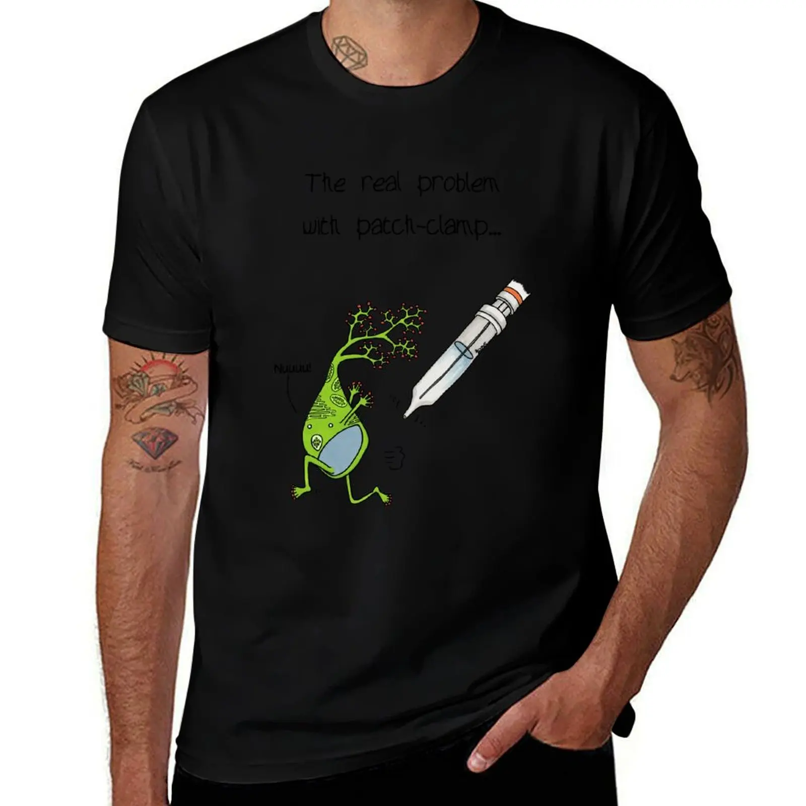 

The real problem with patch-clamp ephys T-Shirt cotton t shirt man man t shirts for men T-Shirt