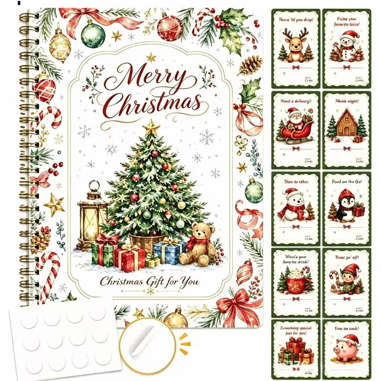Christmas Gift Card Organizer Book DIY Christmas Gifts  Secret Santa Gift Card Holder Book Accessory Spiral Bound