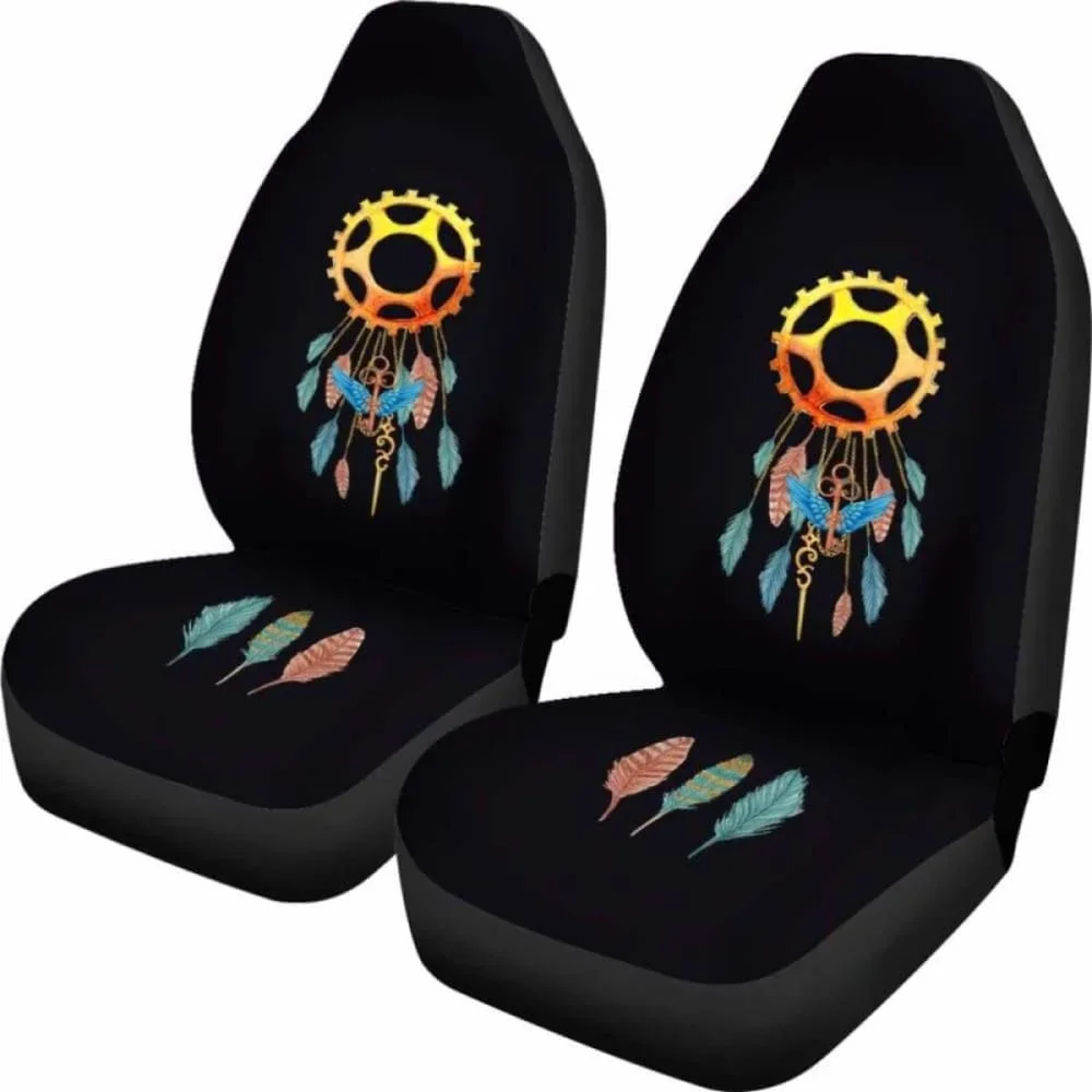 Steampunk Dreamcatcher Car Seat Covers Pack of 2 Universal Front Seat Protective Cover