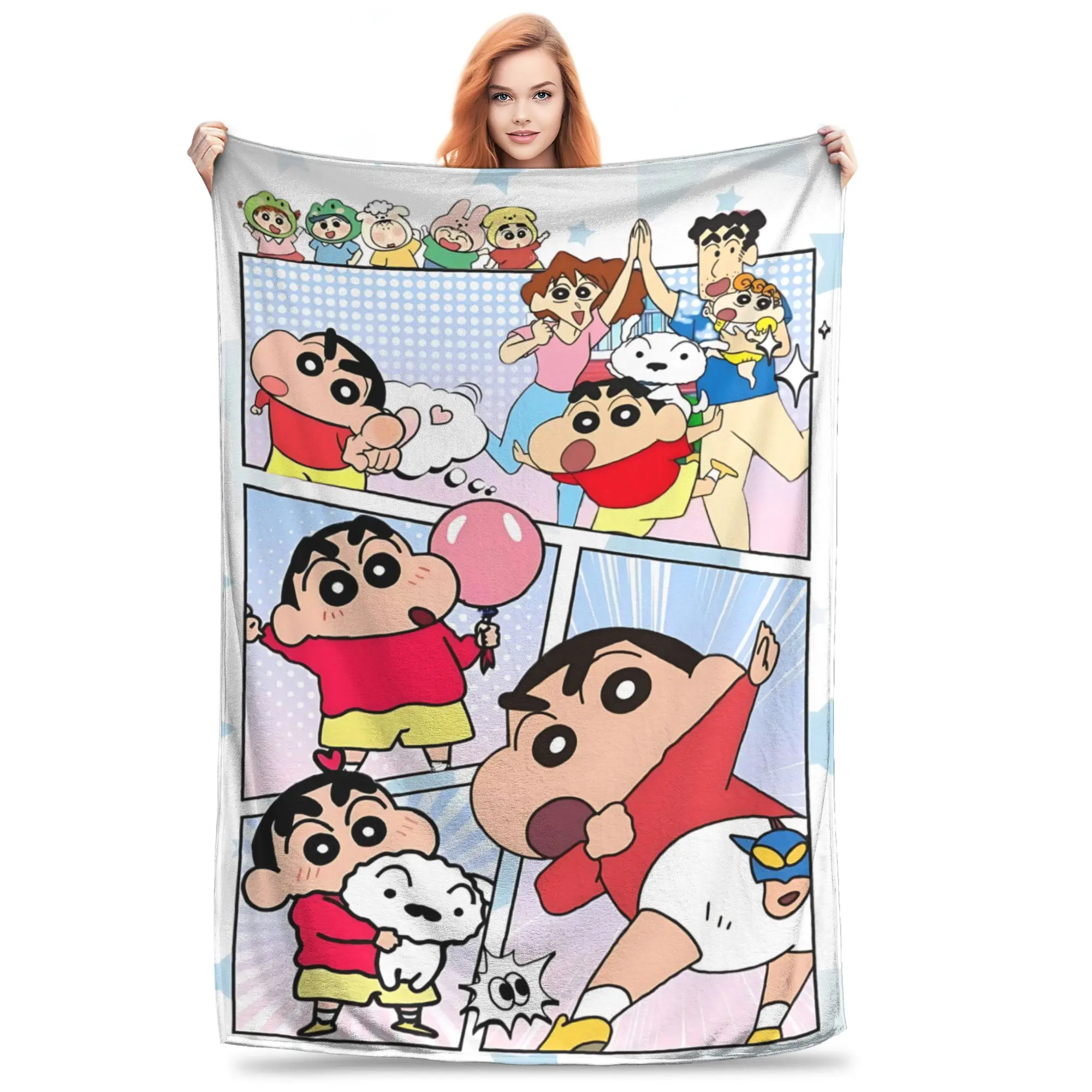1PC Crayon S Shin chan  home room decorations Winter Blankets for Adults Bedding Home Interior Sofa Knee