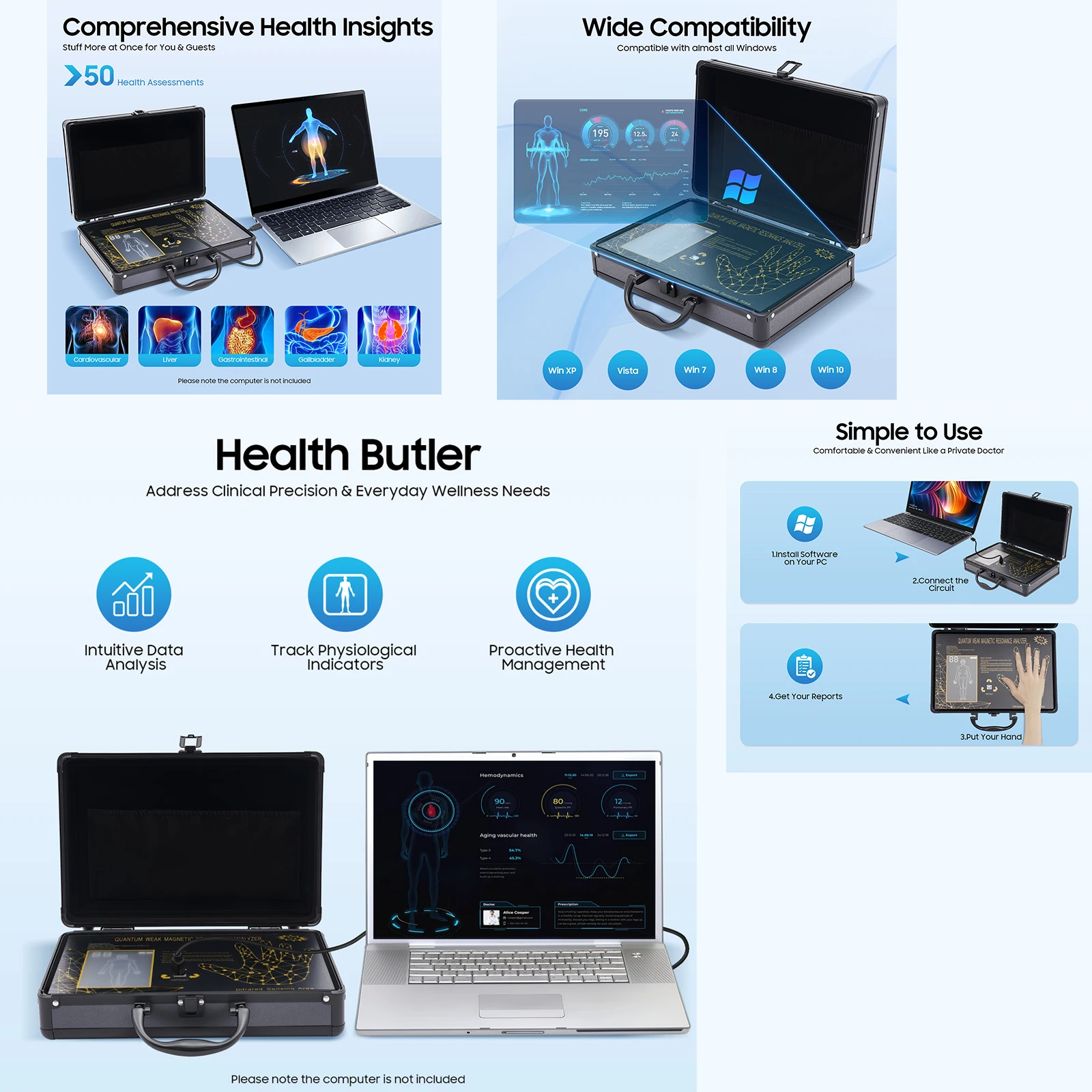 

Quantum Analyzer Machine Magnetic Resonance Body Scanner Analyzer Health Detector Palm Touch Full Body Analysis Sub-Health Test