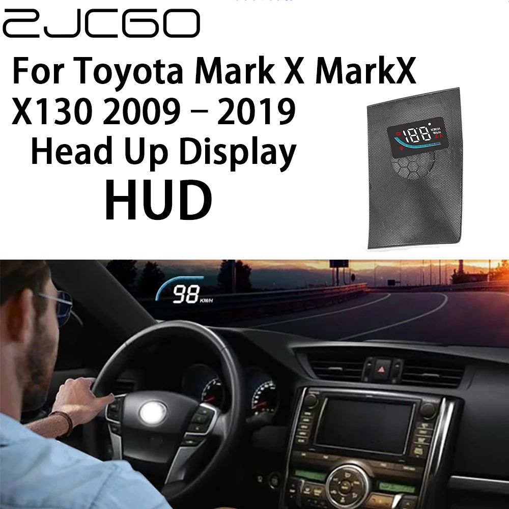 

ZJCGO Auto HUD Display Car Projector Alarm Head Up Display Speedometer Windshield for Toyota Mark X MarkX X130 2009~2019