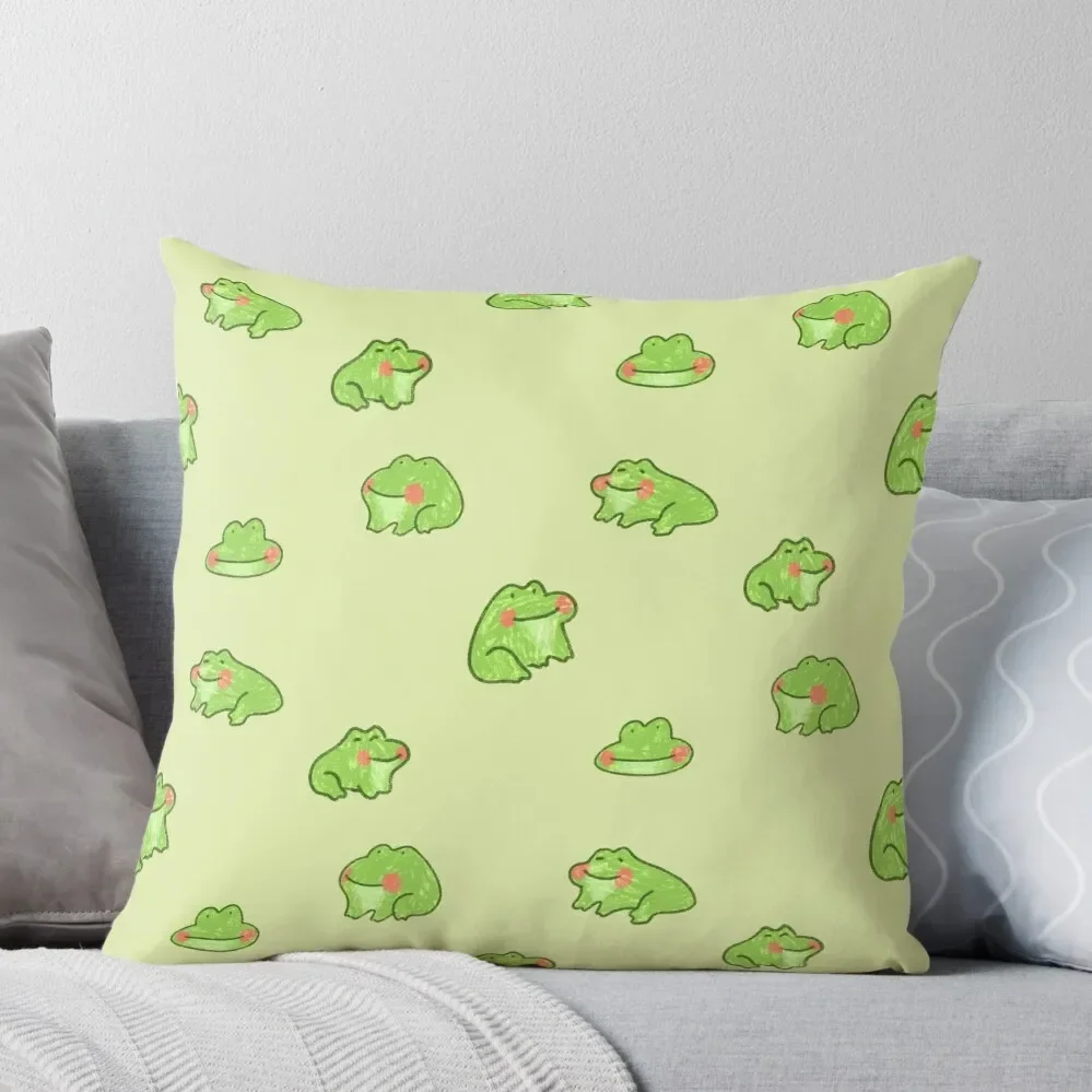 

Happy little frogs Throw Pillow Christmas Throw Pillows Covers Luxury Cushion Cover Pillow