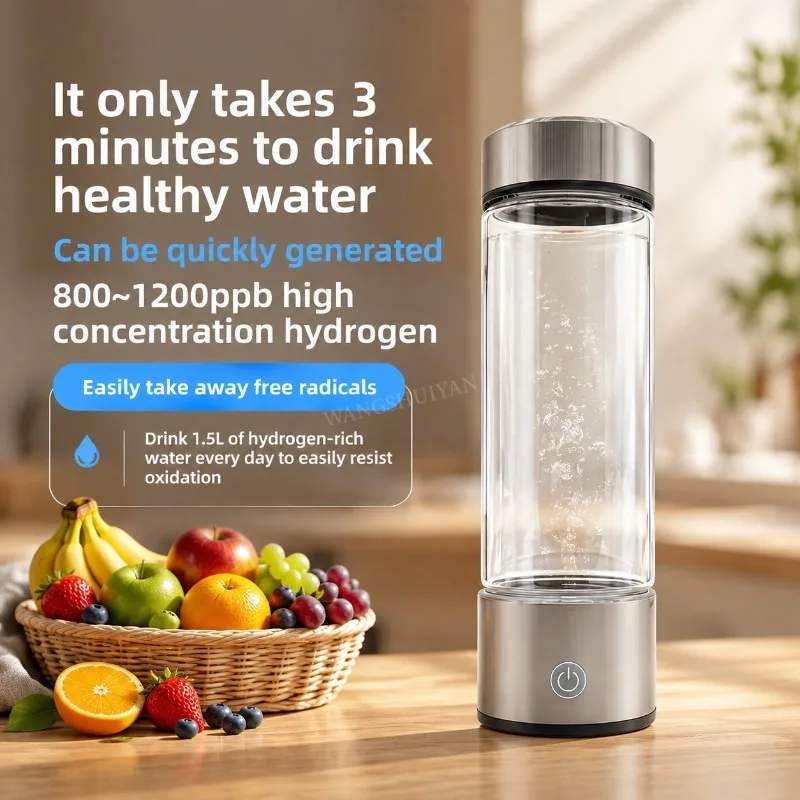 420ml Hydrogen-Rich Water Cup Electric Hydrogen Rich Water Generator Bottle Titanium Quality Filter Portable Antioxidant Lonizer