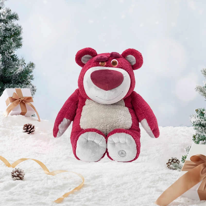 Disneyland Lotso Fluffy Strawberry Bear Plush Doll Kawaii Soft Bear Animal Plush Birthday Christmas Gift Home Decoration