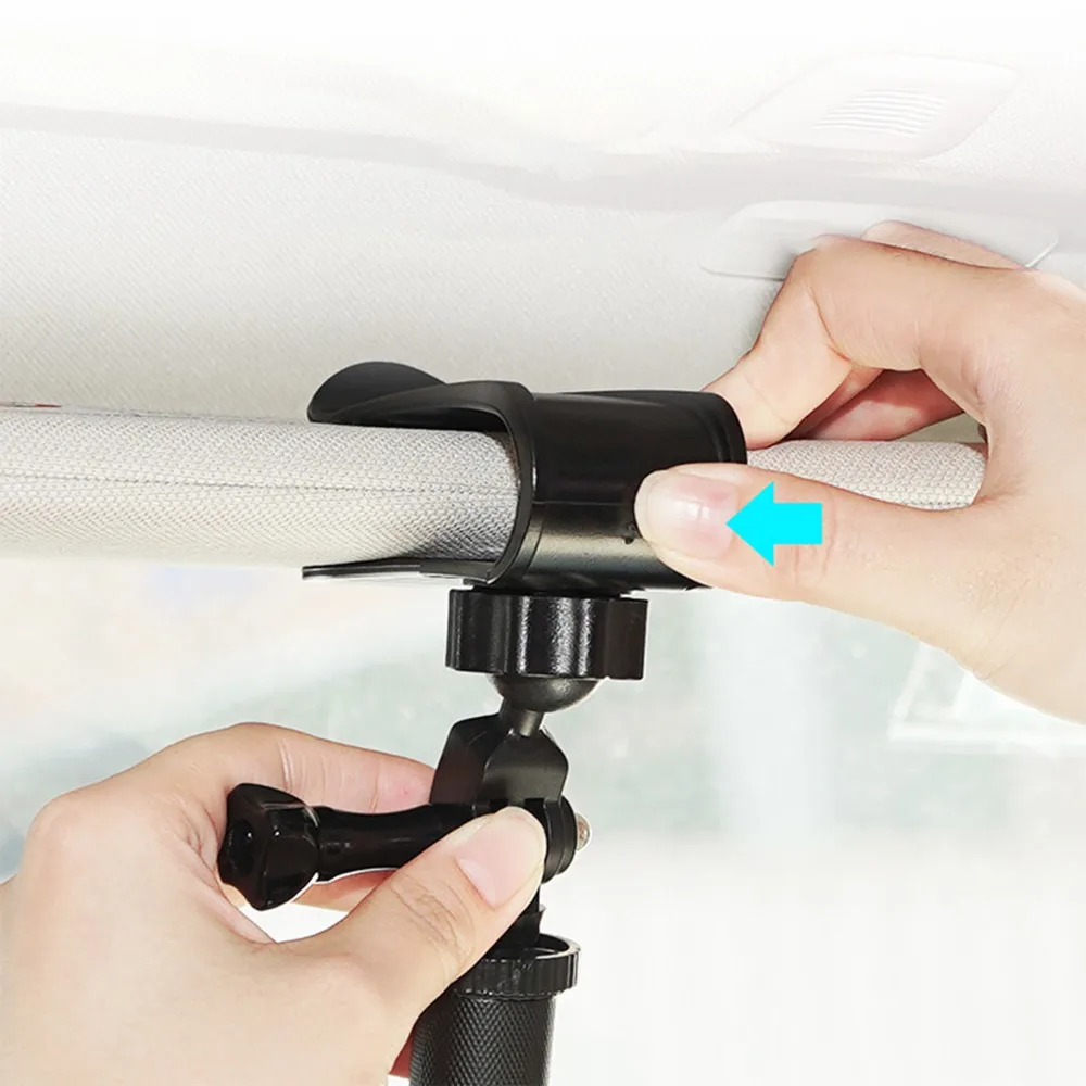 ABS Car Sun Visor Mount 360 Deg Rotation Adjustable Car Sun Visor Clip Portable Camera Car Mount for Osmo Pocket 3