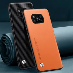 Luksusowe etui ze skóry PU do Xiaomi Poco X3 Pro matowe etui ochronne silikonowe etui na telefon dla Poco X3 NFC X3Pro PocoX3 Coque