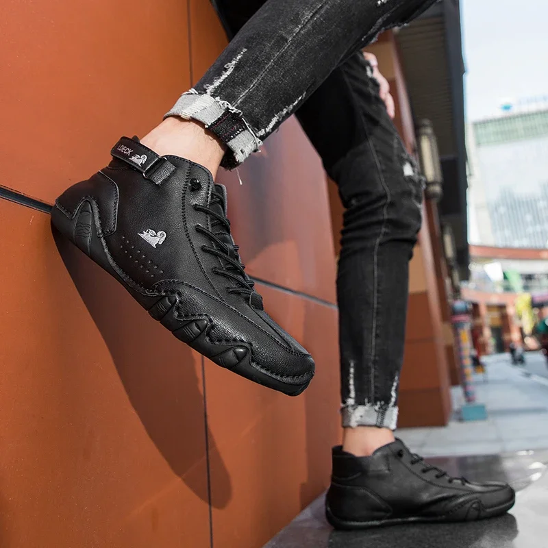 

Casual Men's High Top Boots Comfortable Luxurious Brand Soft Fashionable Trendy Shoes Outdoor Activity Training Walking Loafers