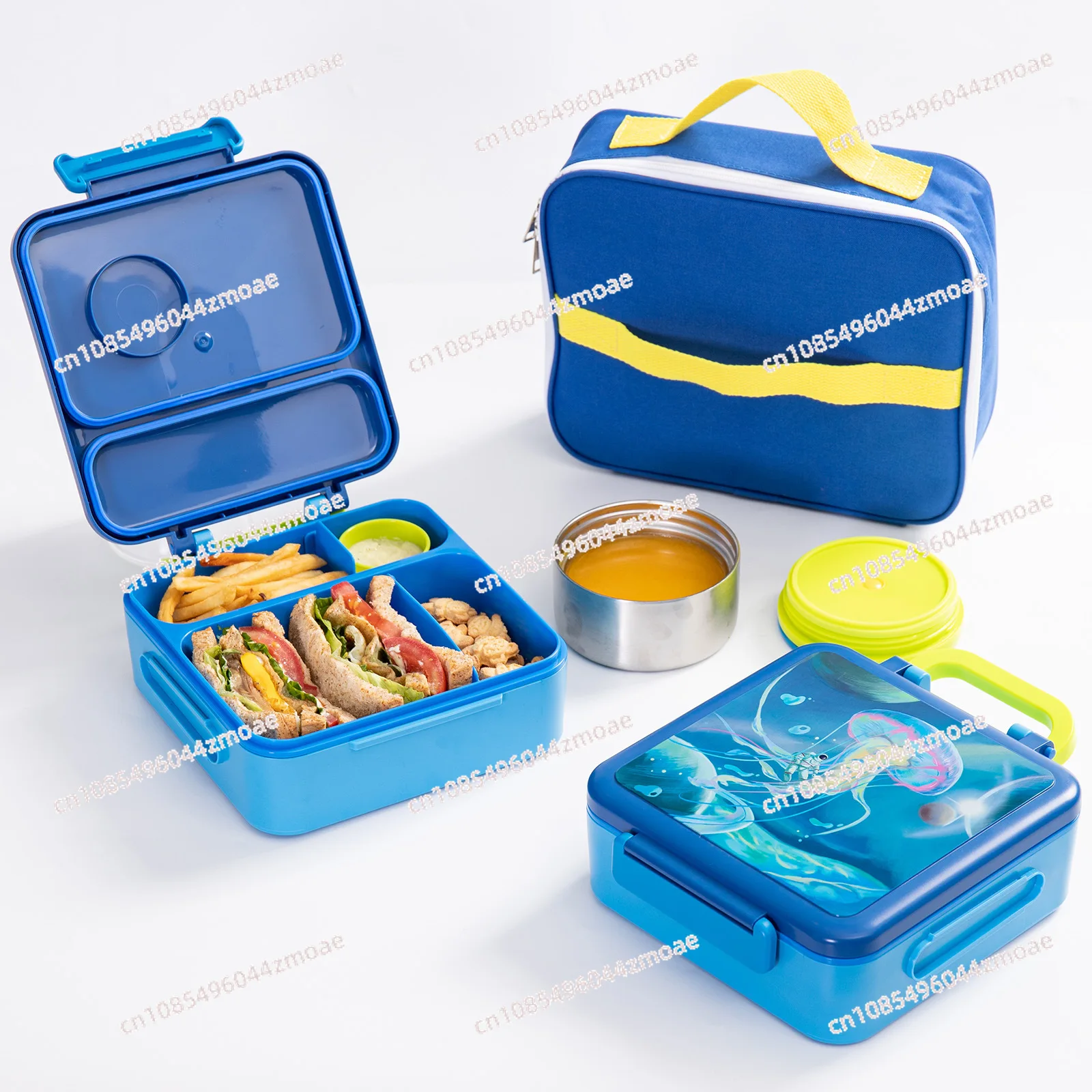 Cross-border Portable Children's Lunch Box Food Grade Plastic Student Lunch Box Office Workers Bring Rice Bags Bento Box