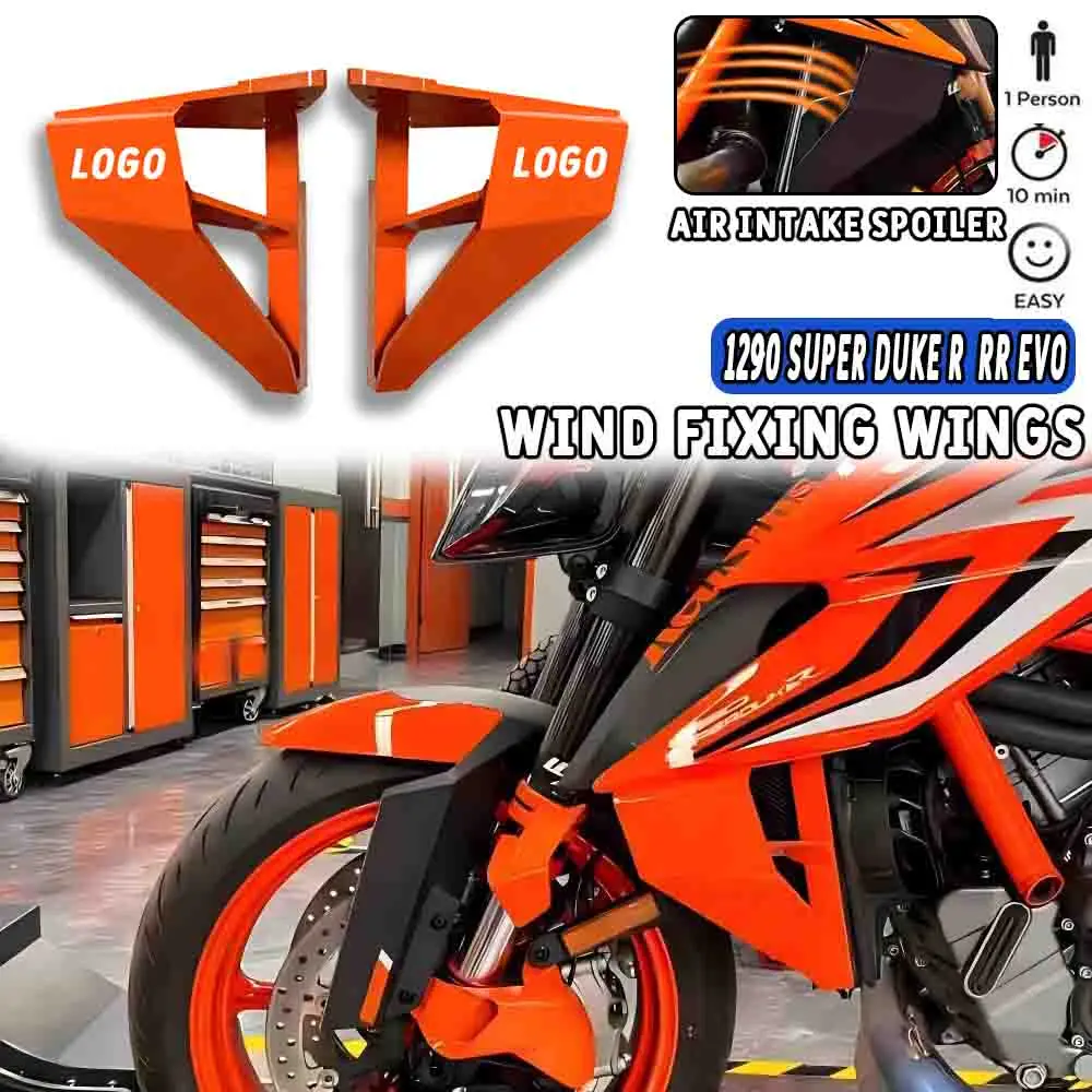 

Orange For 1290 SUPER DUKE R /RR 2024 Motorcycle Parts Side Downforce Naked Spoilers Fixed Winglet Fairing Wing Deflectors Kit ﻿