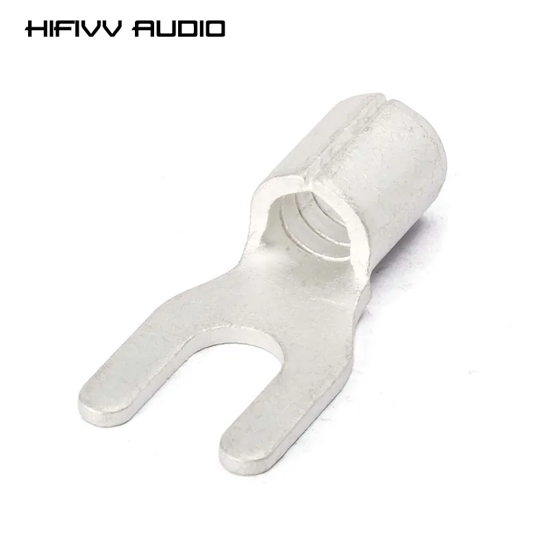 

Y-образный клемма холодного прессования для аудио DIY, медная гальваника, вилка, клеммы для проводов динамиков, подключение проводов 2,5 мм