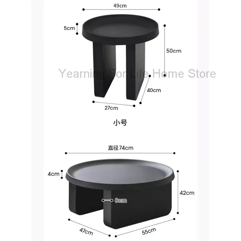 Vintage Round Coffee Table Kitchen Black Modern Unique Hotel Bedroom Side Table Luxury Storage Mesa Auxiliar Home Furnitures