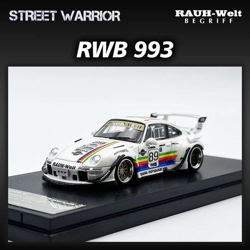 SW In Stock 1:64 RWB 993 White Diecast Diorama Car Model Collection Street Warrior