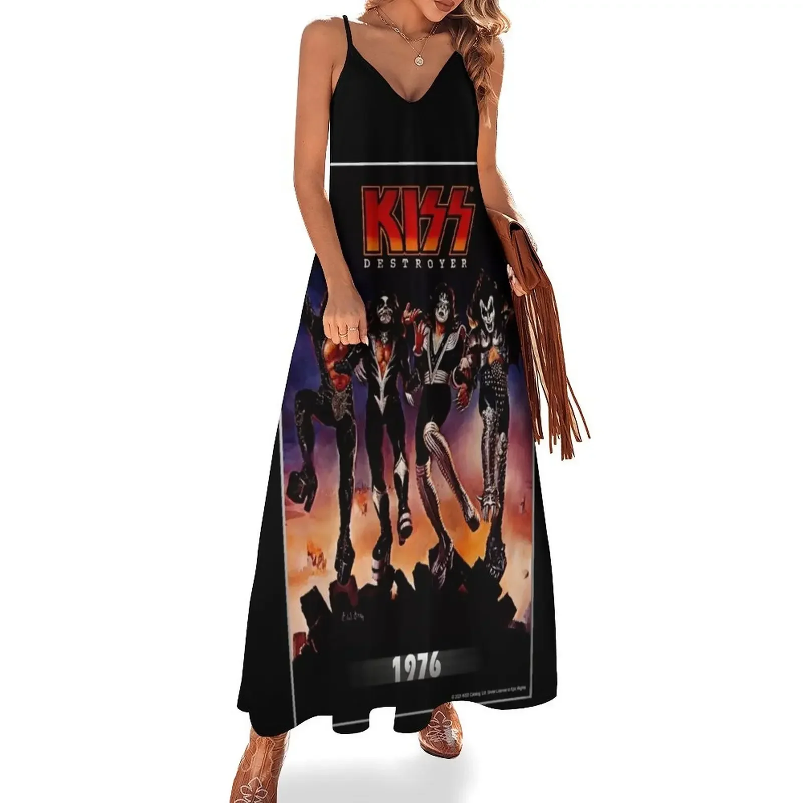 

KISS  the band - Destroyer Year 1976 Sleeveless Dress wedding dresses for woman Clothing female Dress