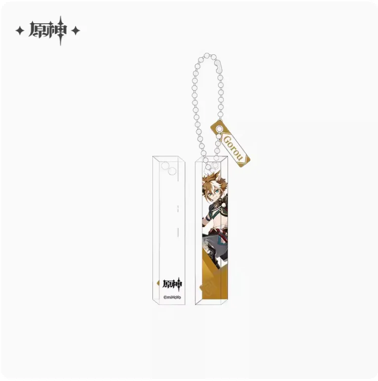 2024 Anime Genshin Impact Gorou Xinyan Fischl Offline Store Theme Series Character Thick Strip Pendant Keychain Official Gift