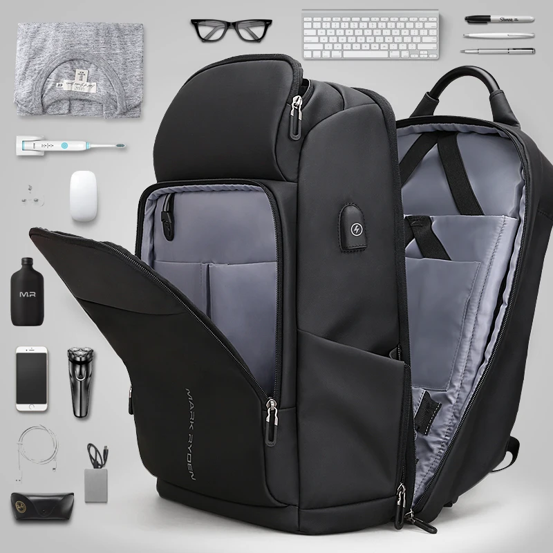 Mark Ryden 17 Inch Laptop BagMen Backpack Multifunction USB Charging Large Capacity Waterproof Travel Bags For Men