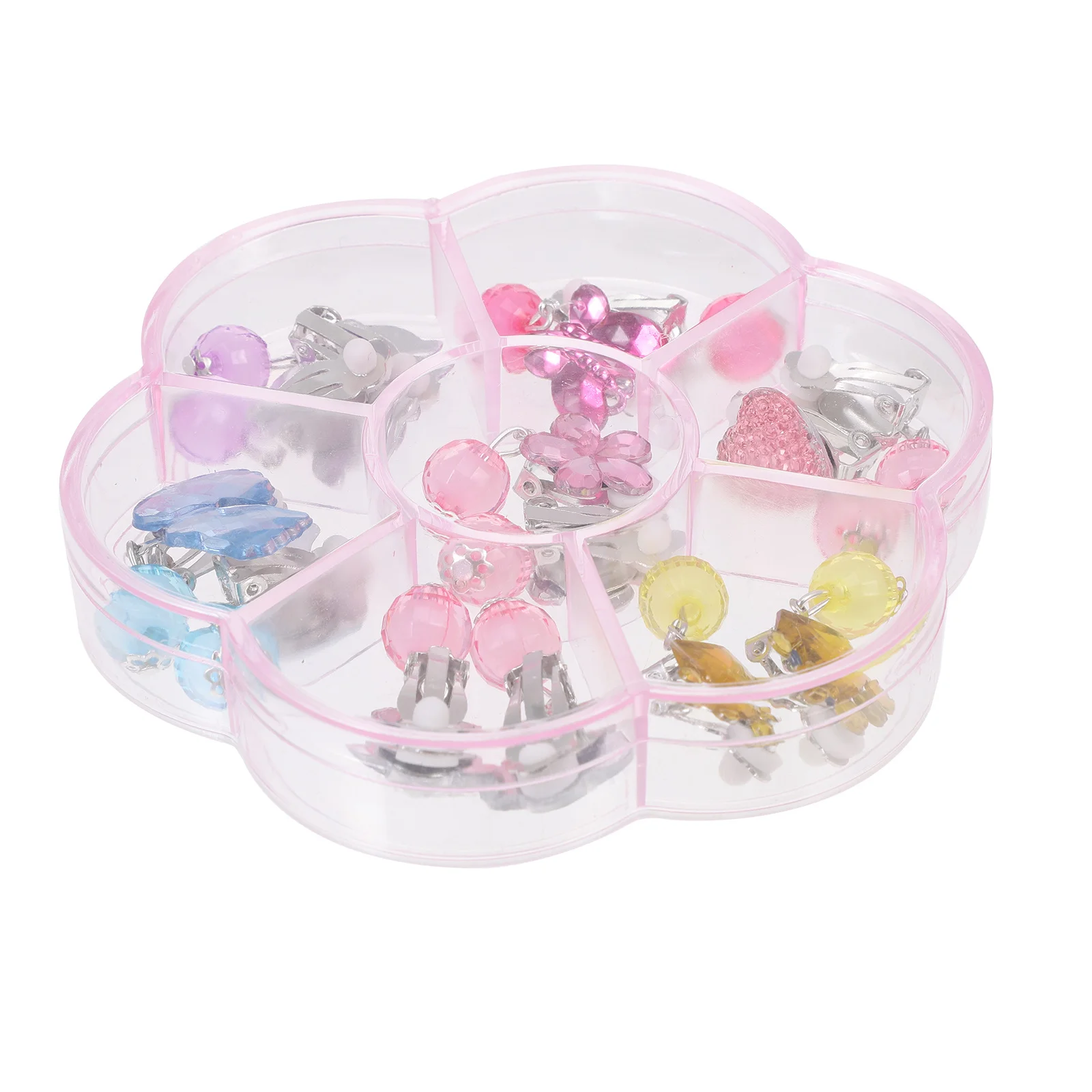 

1 Box Children Clip on Earrings Cartoon Fake Ear Clamps Kids Jewelry Clip Earrings Lightweight Girls Accessories Daily Party