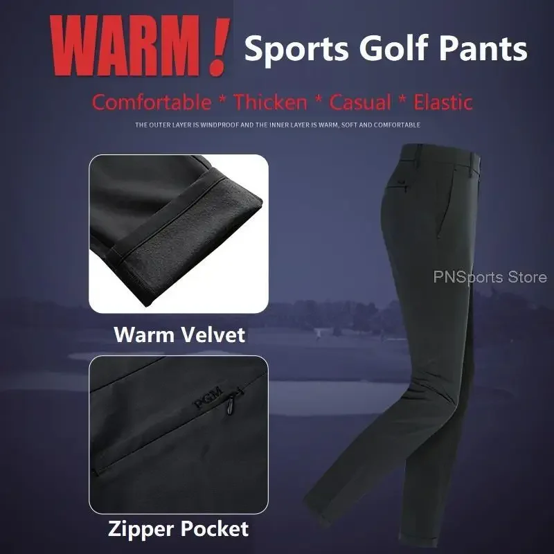 Pgm Golf Pants For Men Tennis Basebal Long Trousers Male Winter Autumn High-Elastic Golf Pants Man Sports Wear Ball Sweatpant