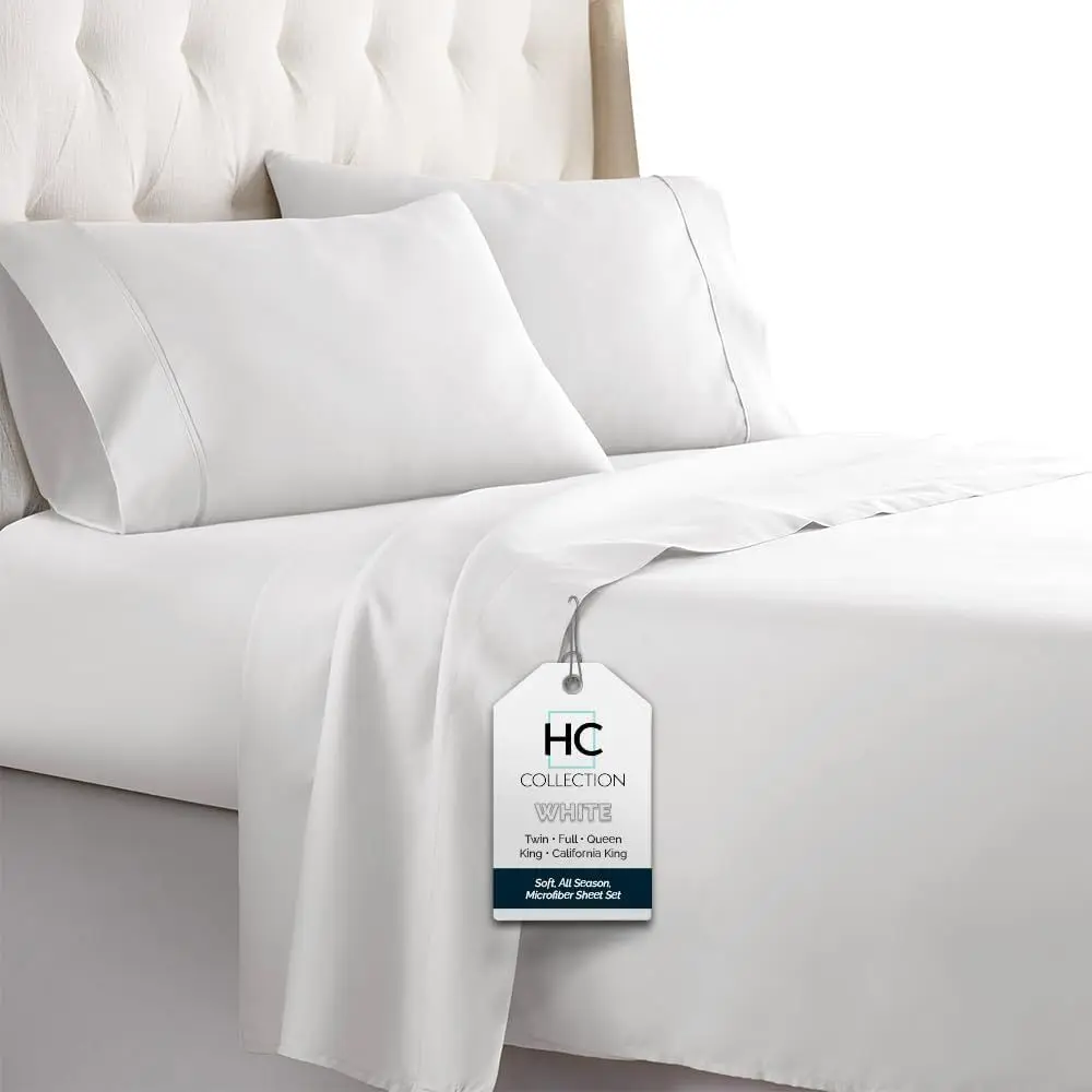 

Bed Sheets Cal King, Hotel Luxury Platinum 1800 Series Brushed Microiber lat Sheet Deep ket itted Sheet and 2 Envelope Pillowcas