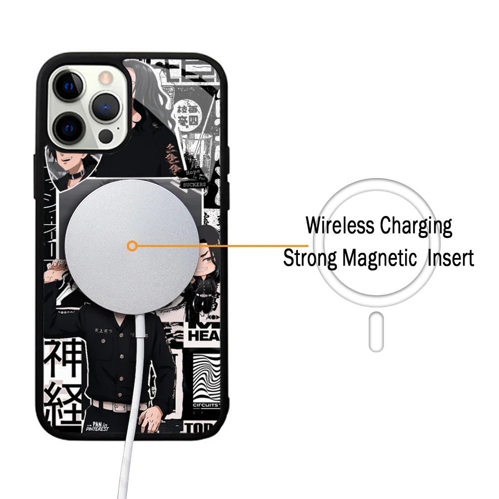 Tokyo Revengers Phone Case For IPhone 11 12 13 14 15 Plus Pro Max Mirror Acrylic Cover For Magsafe Wireless Charging