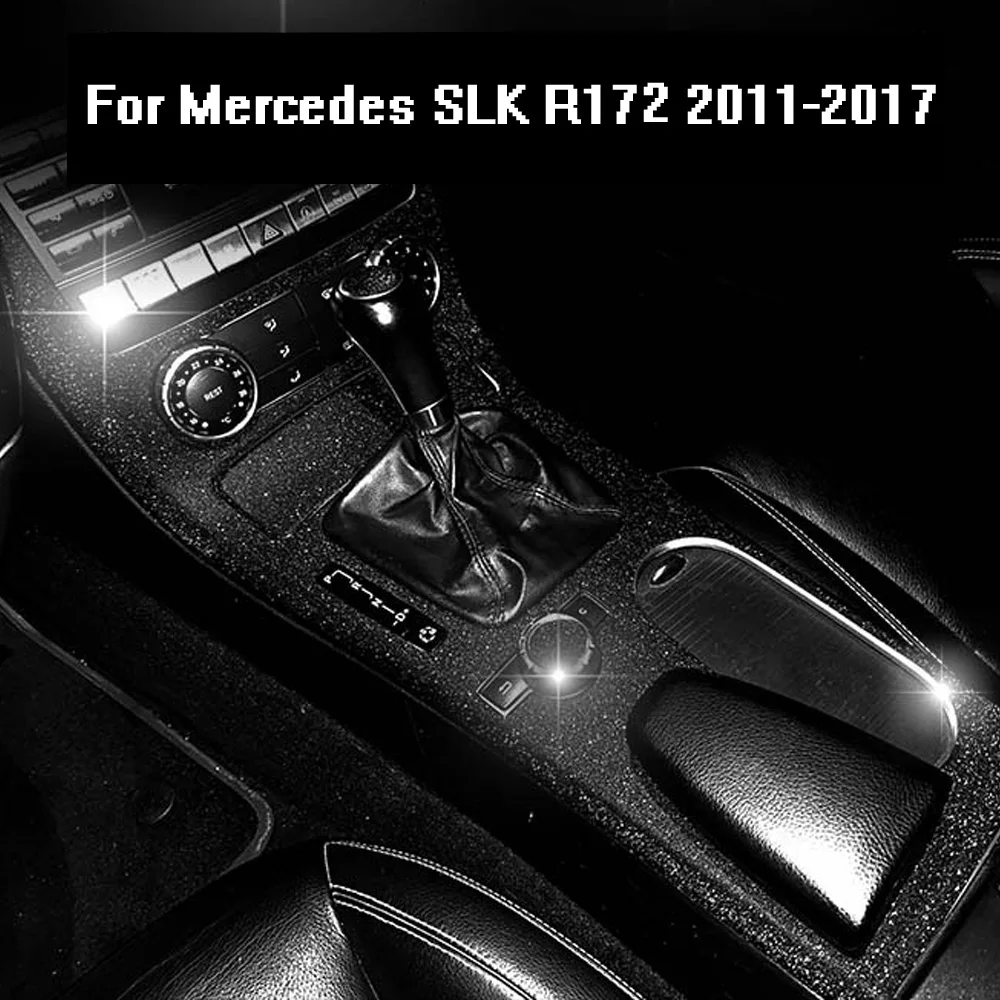 Para mercedes slk r172 2011-2016 interior painel de controle central maçaneta da porta 5dcarbon fibra adesivos decalques estilo do carro accessorie