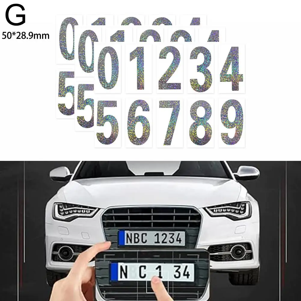 Nieuwe auto kentekenplaat sticker waterdicht onzichtbaar digitaal reflecterend digitaal nummerlabel auto externe decoratieve accessoires