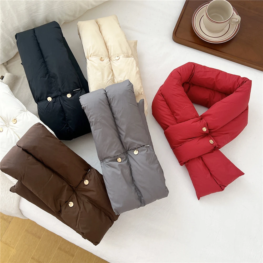 

Простой модный пуховый хлопковый зимний шарф, теплые ветрозащитные шарфы с перекрестными кольцами, мягкий утолщенный лыжный шарф, спорт на открытом воздухе