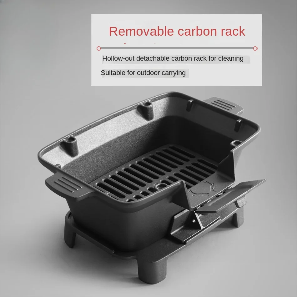 Barbecue, outdoor camping, home uncoated barbecue, tea boiling, picnic, cast iron stove