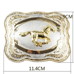 Golden Horse Belt Buckle for Man Super Big Double Colour 3.8cm Leather Belt Buckles