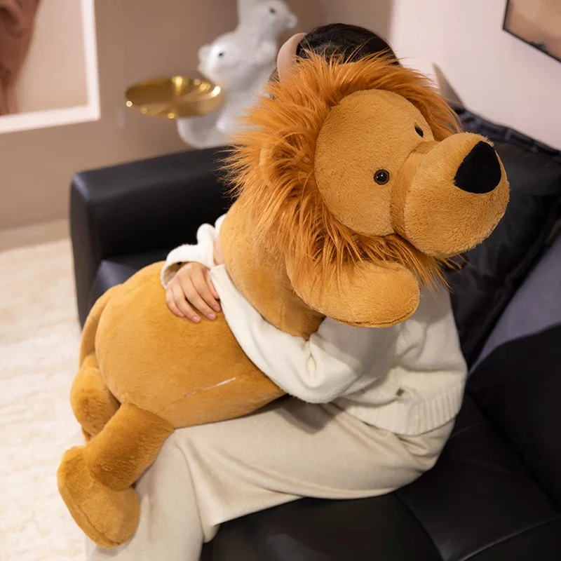 

Kawaii Lion плюшевая игрушка, длинная подушка для сна, милые мягкие львы, пушистая кукла, диванная подушка, декор, плюшевая подушка для подарка на день рождения