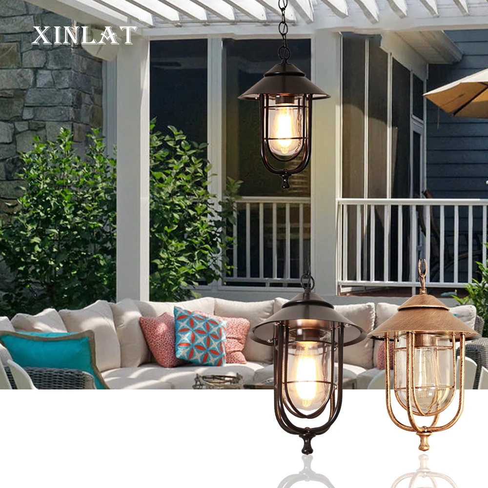 

American Outdoor Chandelier Outdoor Waterproof Simple Balcony Garden Aisle Villa Corridor Household Courtyard Gazebo Light