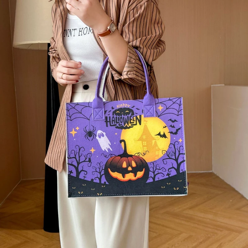 

Halloween Felt Bag Tote Bag Large Capacity Tote Bag Shopping Storage Bag