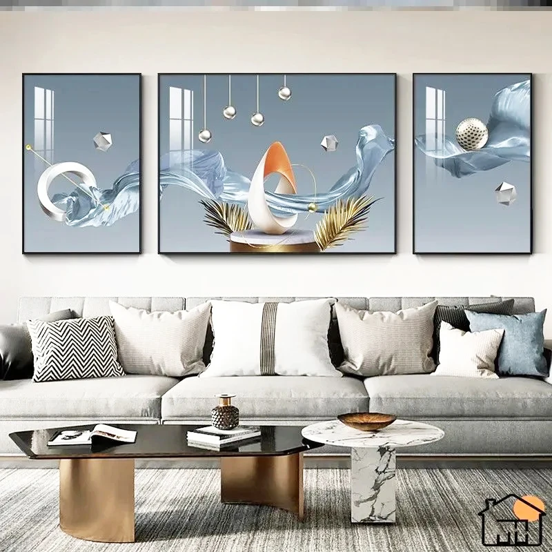 3 Pcs/set Modern simplicity Hanging Painting Dining room Living Room Decoration Painting Crystal Porcelain Triptych Painting