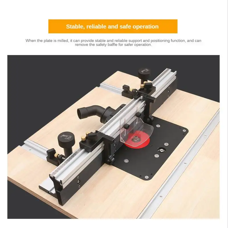 700mm Woodworking Router Table Fence with 300mm T-track Sliding Brackets Bit Guard for Engraving Machine by ENJOYWOOD