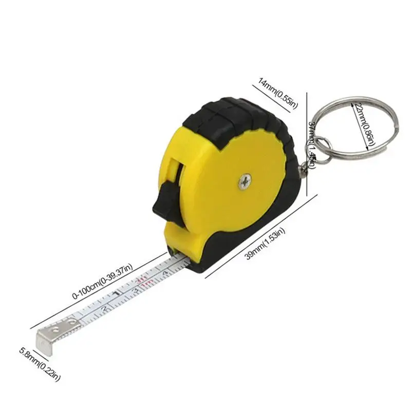 1m Multipurpose Measure Tape With Keychain Small Soft Steel Ruler Portable Mini Gift Metric Inch Tape Measure Measuring Tool