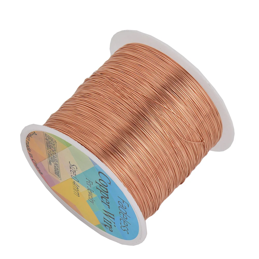 100 m/Rolle Kupferdraht 0,3/0,4/0,5 mm Perlenschnur DIY für Schmuckherstellungszubehör