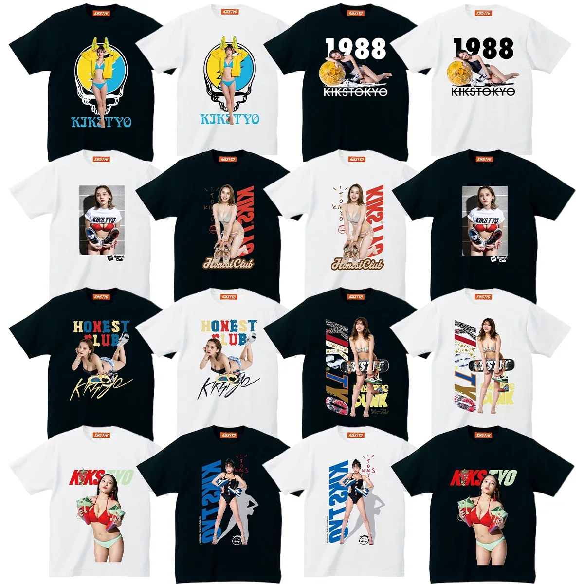 

New Sneakers Girl Japanese Trendy Brand Short-sleeved High Street Retro Niche Trendy Men American High Street Ins Style T-shirt