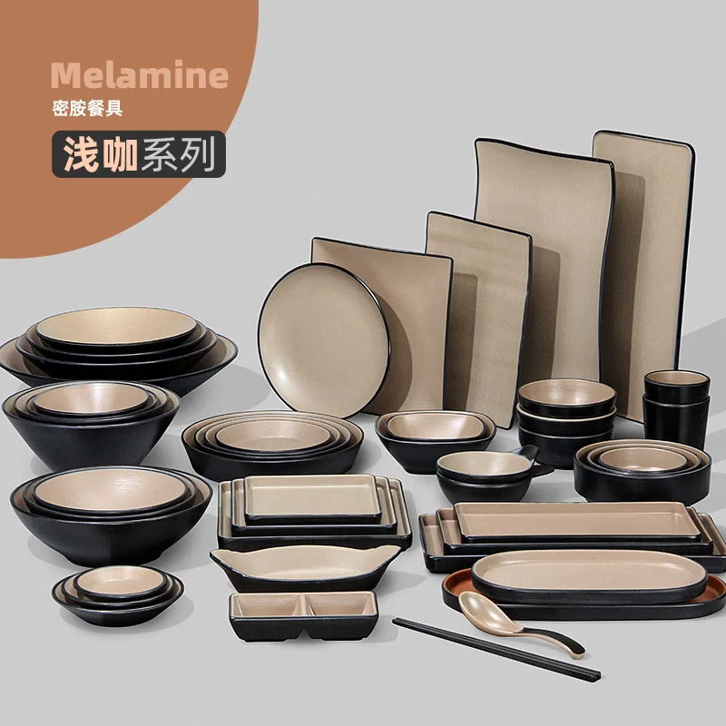 1pcs Dinnerware Set Flatware Set Korean Kitchen Supplies Eco Friendly Products Tableware Melamine Dinner Ware PlatesandBowlsSet