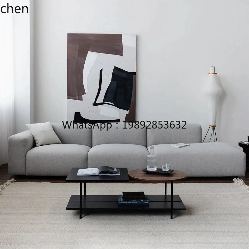 modern minimalist modular sofa small apartment living room apartment Italian minimalist three-person straight row