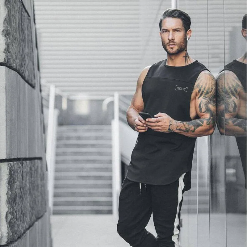 Mens Vests Polyester Mesh Sleeveless Tanks Tops Quick-Dry For Gym Workouts Pumping iron Bodybuilding Fitness Training Sportswear