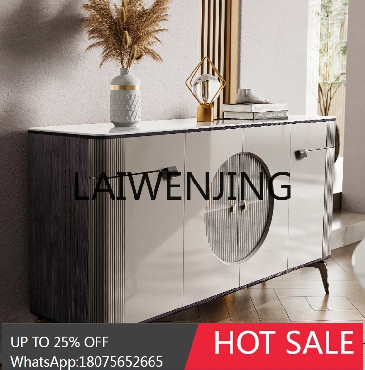 

Italian Stone Plate Dining Edge Modern Simple Home Tea Cabinet Decoration Living Room Storage Entrance Cabinet against the Wall