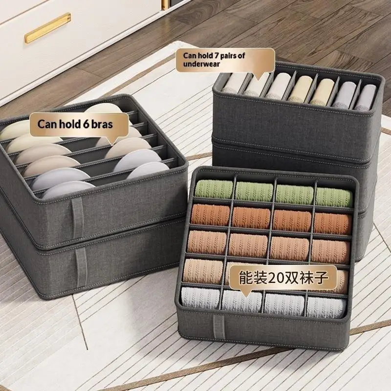 Schrank-Organizer für Unterwäsche, Aufbewahrungsbox, Schubladen-Organizer aus Stoff, faltbar, Schrank-Aufbewahrungsboxen zum Aufbewahren von Socken, Unterwäsche, Krawatten, Gürteln – Detail 3