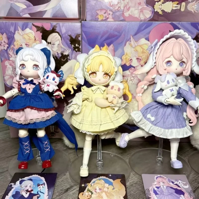 Anime genuíno a luluelf história série 1/12 bjd caixa cega kawaii figura 12 pontos bjd boneca móvel coleção brinquedo estatueta presente