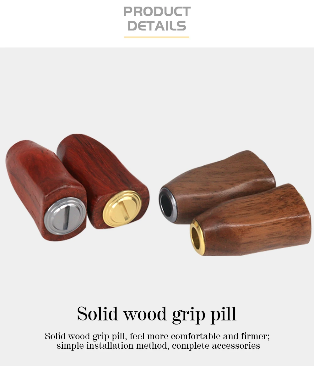 DEUKIO Massivholz-Angelrollen-Griffknopf S/D Kompatibel für Spinn- und Baitcasting-Rollen DIY Köderrollen-Ersatzzubehör – Detail 6