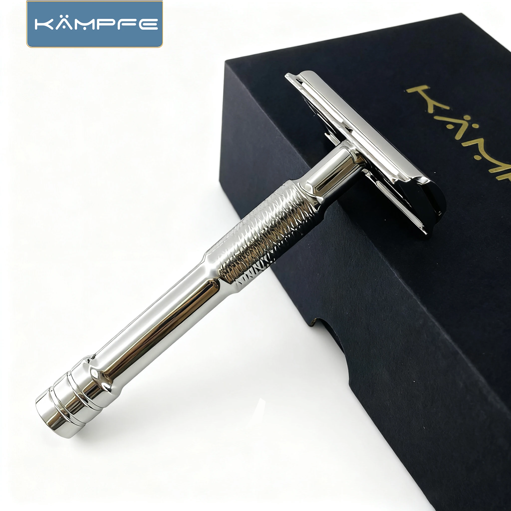 

KAMPFE CNC Carved Stainless Steel Men's Double Edge Safety Razor Travel-Friendly Manual Shaver Budget-Friendly